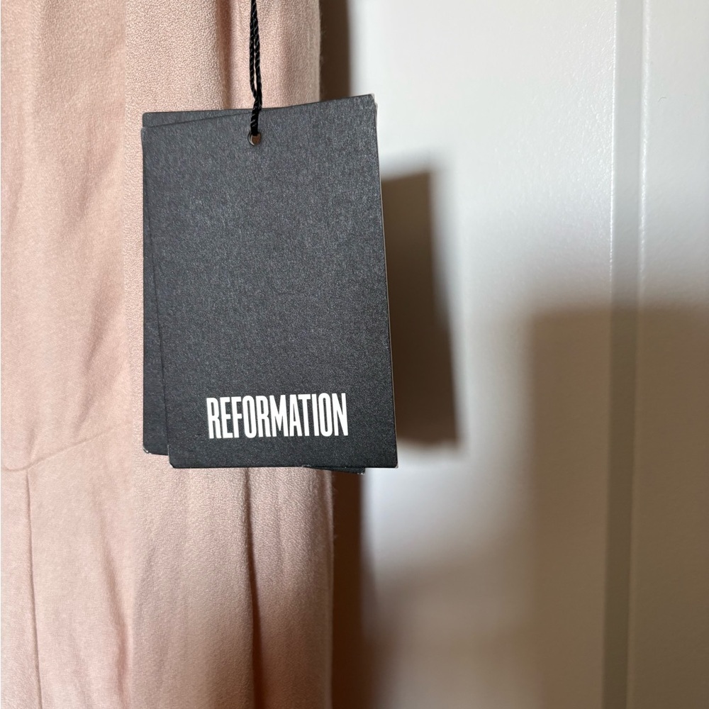 NEW NWT Reformation Verbena Dress Blush Pink Ruffle Maxi Size 2 - Picture 10 of 12
